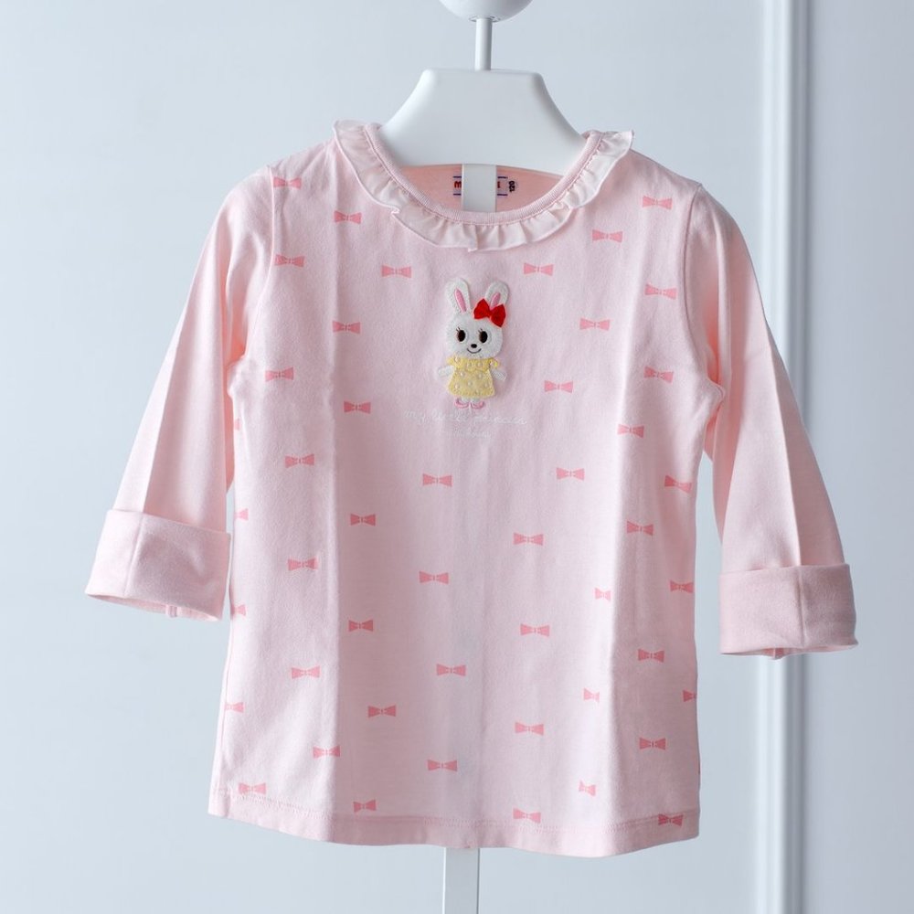 [4-6y] Miki House Long Sleeves Bows Print Top
